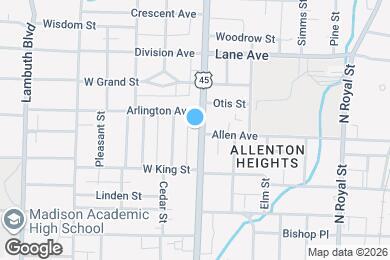 Map image of the property - 603 N Highland Ave