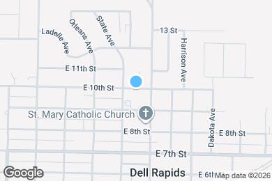 Map image of the property - Spacious 2 Bedroom, 2 Bath Home in the Heart of Dell Rapids