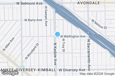 Map image of the property - 3147 W Wellington Ave
