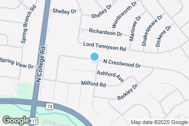 Map image of the property - 238 N Crestwood Dr
