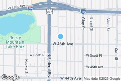 Map image of the property - Elegant Sunnyside home with covered patio by Rocky Mtn Lake Park