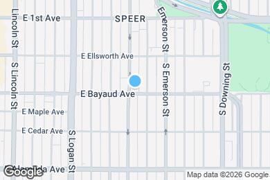 Map image of the property - 701 E Bayaud Ave