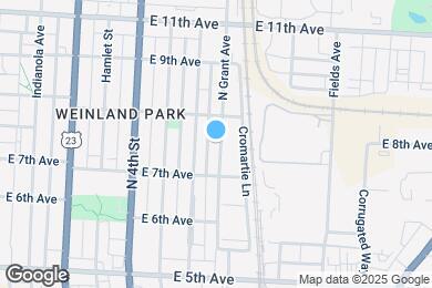 Map image of the property - 1335 N Grant Ave