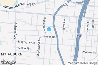 Map image of the property - 2341 Burnet Ave