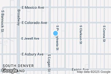 Map image of the property - 1891 S Pennsylvania St