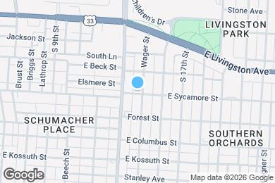 Map image of the property - 594 E Sycamore St