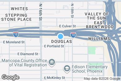 Map image of the property - 1721 E Moreland St