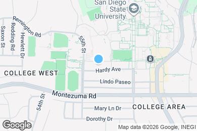 Map image of the property - Hardy Avenue Apartments | Walk to SDSU | 3BR for Roommates