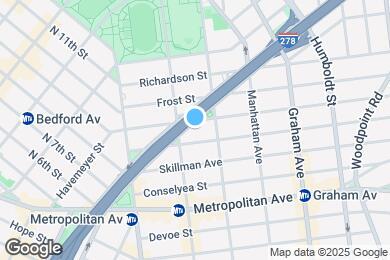 Map image of the property - Stunning 2Bed 2Bath Apt with Private Balcony Prime location off the L next to McCarren Park