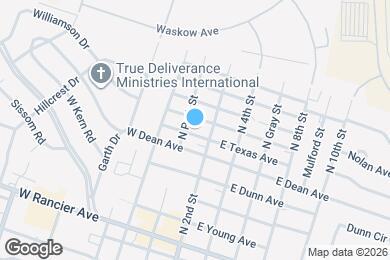 Map image of the property - 107 W Texas Ave