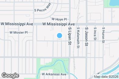 Map image of the property - 1195 S Mariposa St