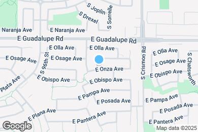 Map image of the property - 9824 E Onza Ave