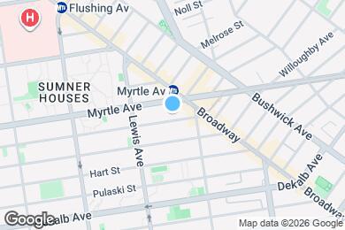 Map image of the property - Prime Bushwick Room, HDTV, 15 min to Manhattan #756