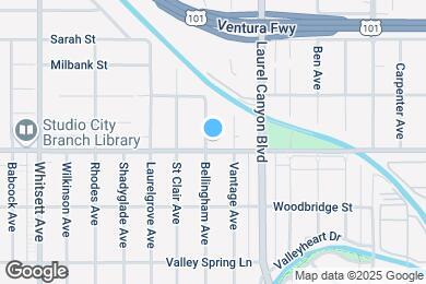 Map image of the property - 12157 Moorpark St