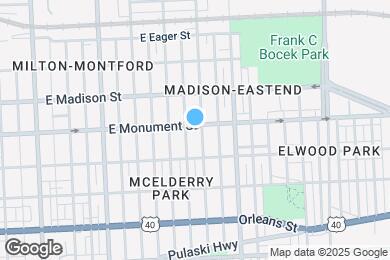 Map image of the property - 2733 E Monument St