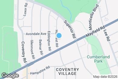 Map image of the property - 1647 Hillcrest Rd