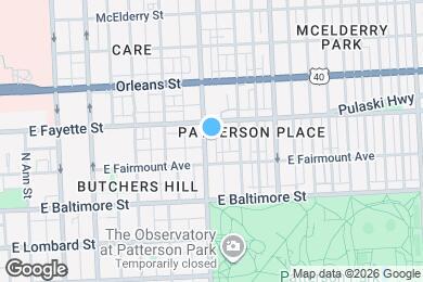 Map image of the property - 127 N Patterson Park Ave