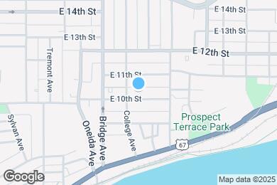 Map image of the property - 1316 E 10th St