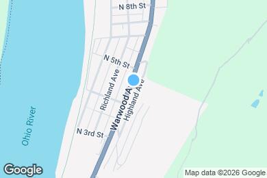 Map image of the property - 418 Warwood Ave