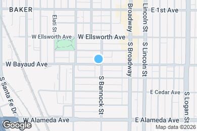 Map image of the property - 112 W Bayaud Ave